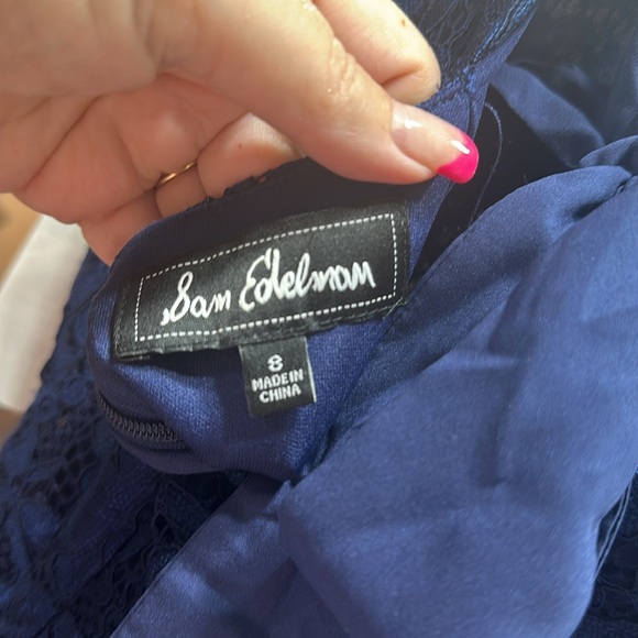 Sam Edelman Lace Blue Dress With Tie in the back - Picture 6 of 7